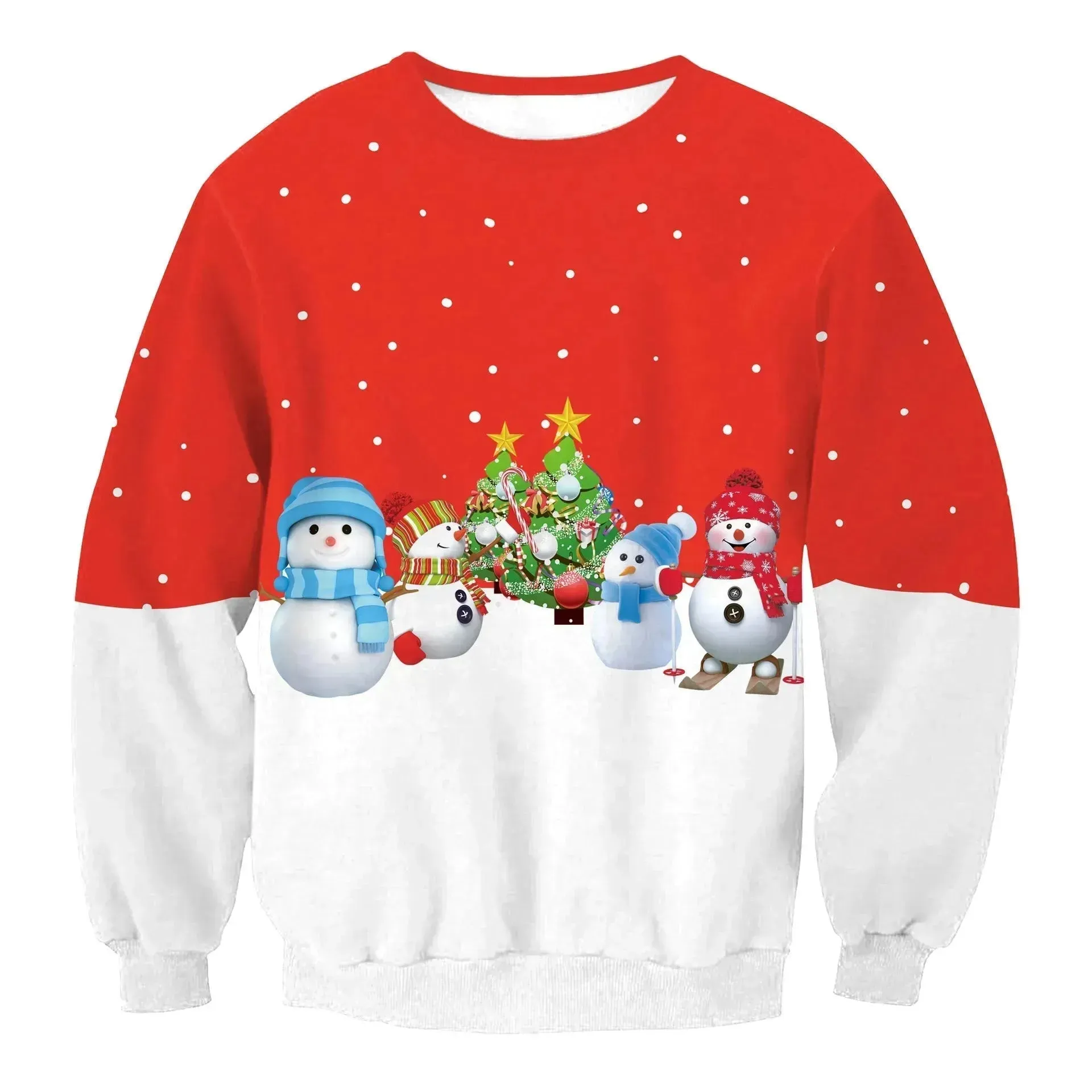 Autumn Winter Fashion Ugly Christmas Sweater Santa Elf Funny Pullover Womens Mens Print Sweaters Tops Clothing