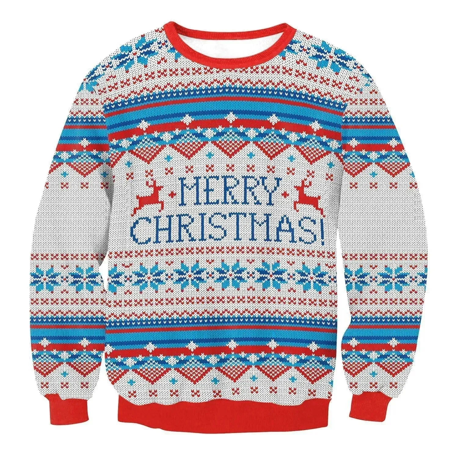 Autumn Winter Fashion Ugly Christmas Sweater Santa Elf Funny Pullover Womens Mens Print Sweaters Tops Clothing