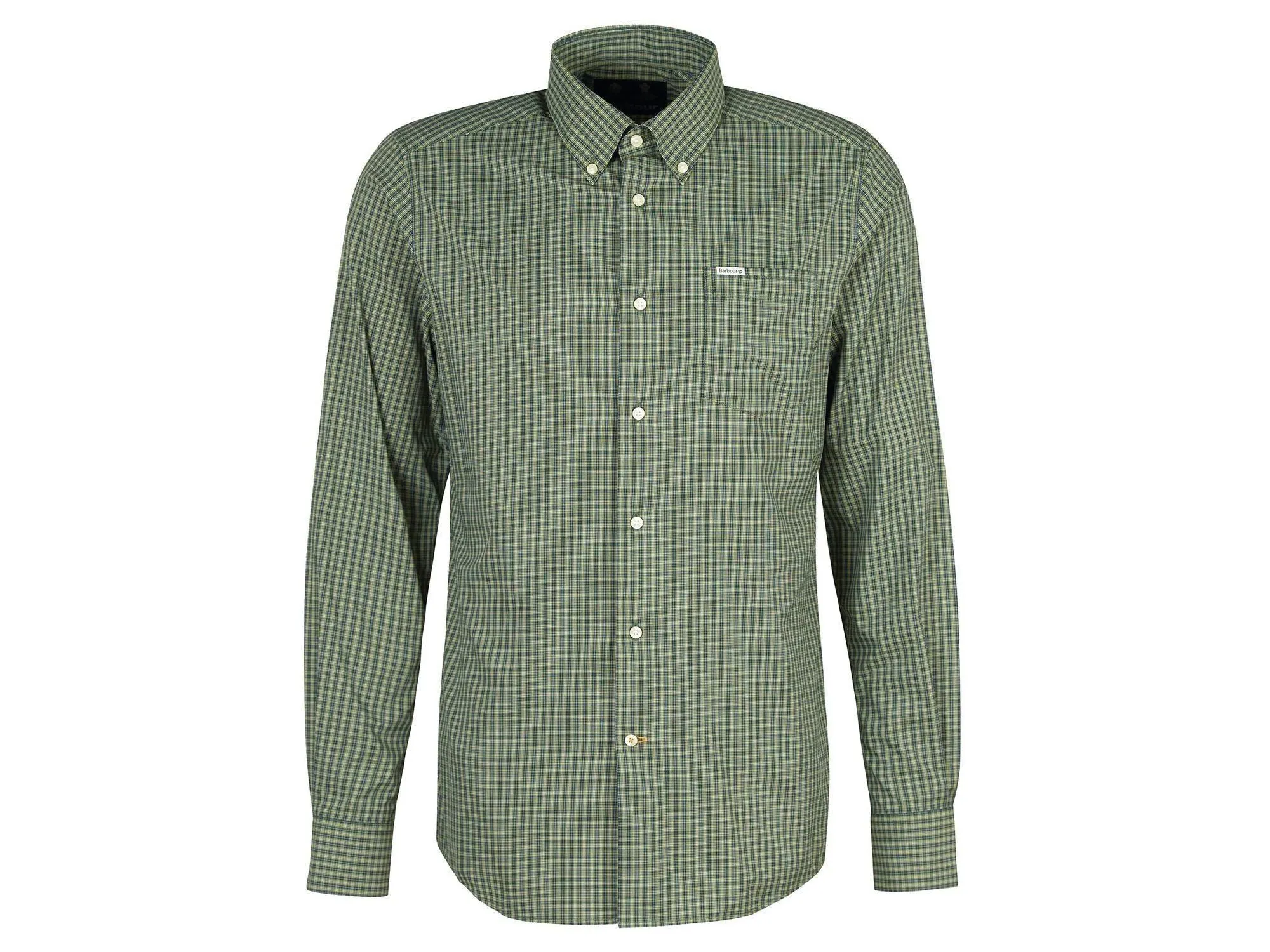 Barbour Grove Long-Sleeved Tailored Button-Down Performance Shirt in Olive