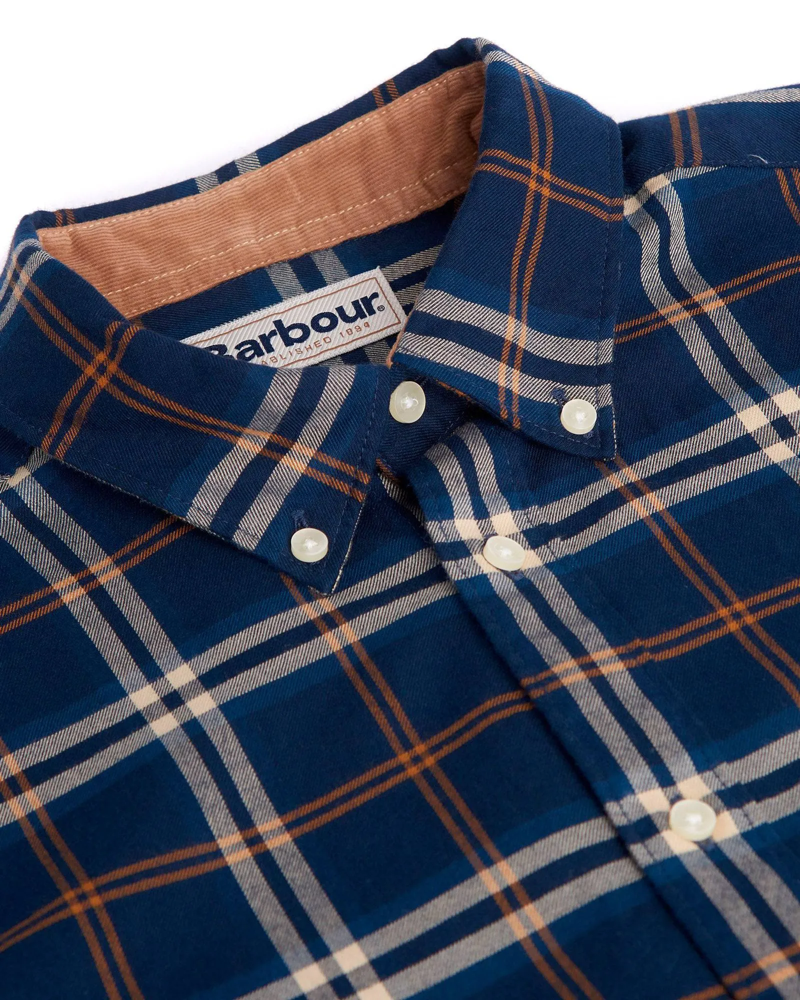 Barbour Highland Check 20 Tailored Fit Button down Collar In Blue