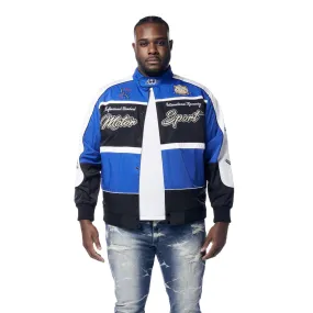 Big and Tall - Euro Racing Windbreaker Jacket - Royal