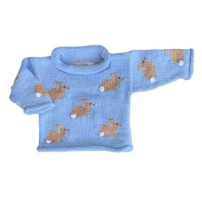 Blue Bunny Roll Neck Sweater