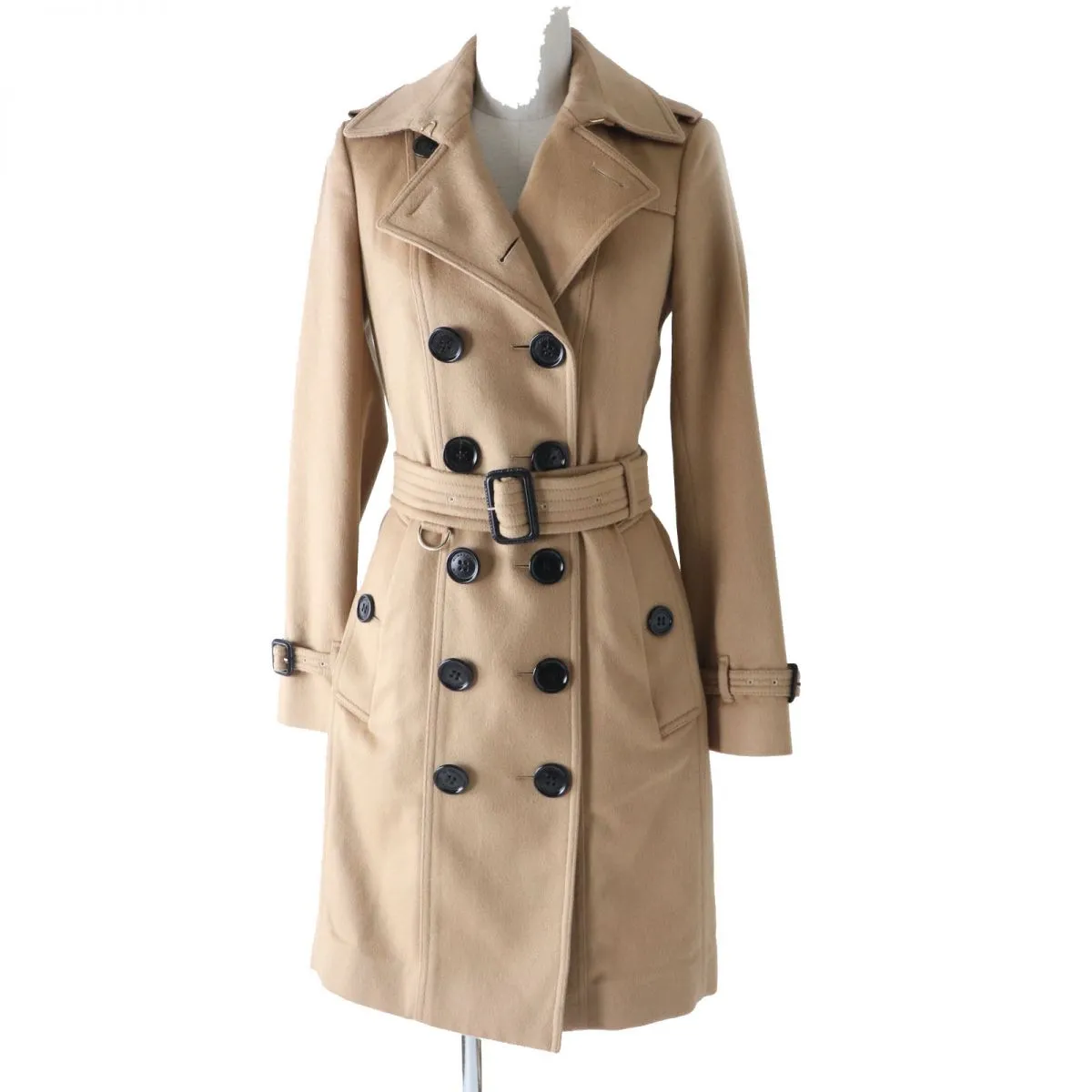 Burberry Sandringham Cashmere Trench Coat Camel 36