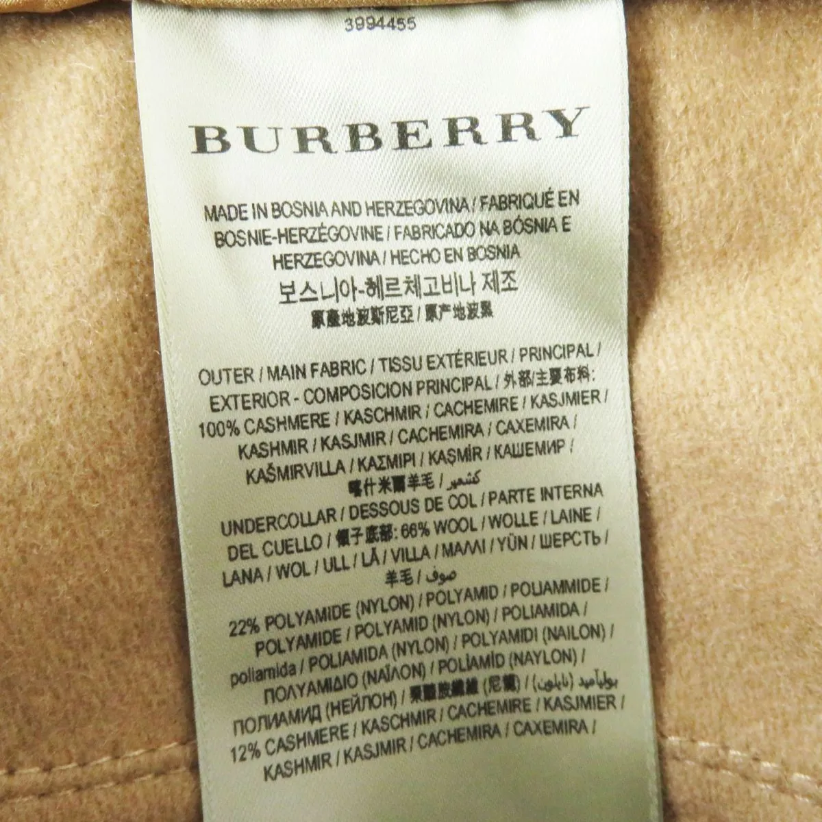 Burberry Sandringham Cashmere Trench Coat Camel 36