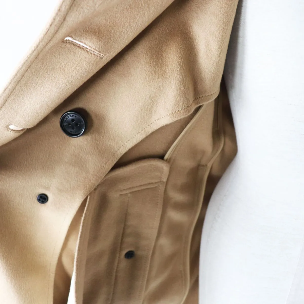 Burberry Sandringham Cashmere Trench Coat Camel 36