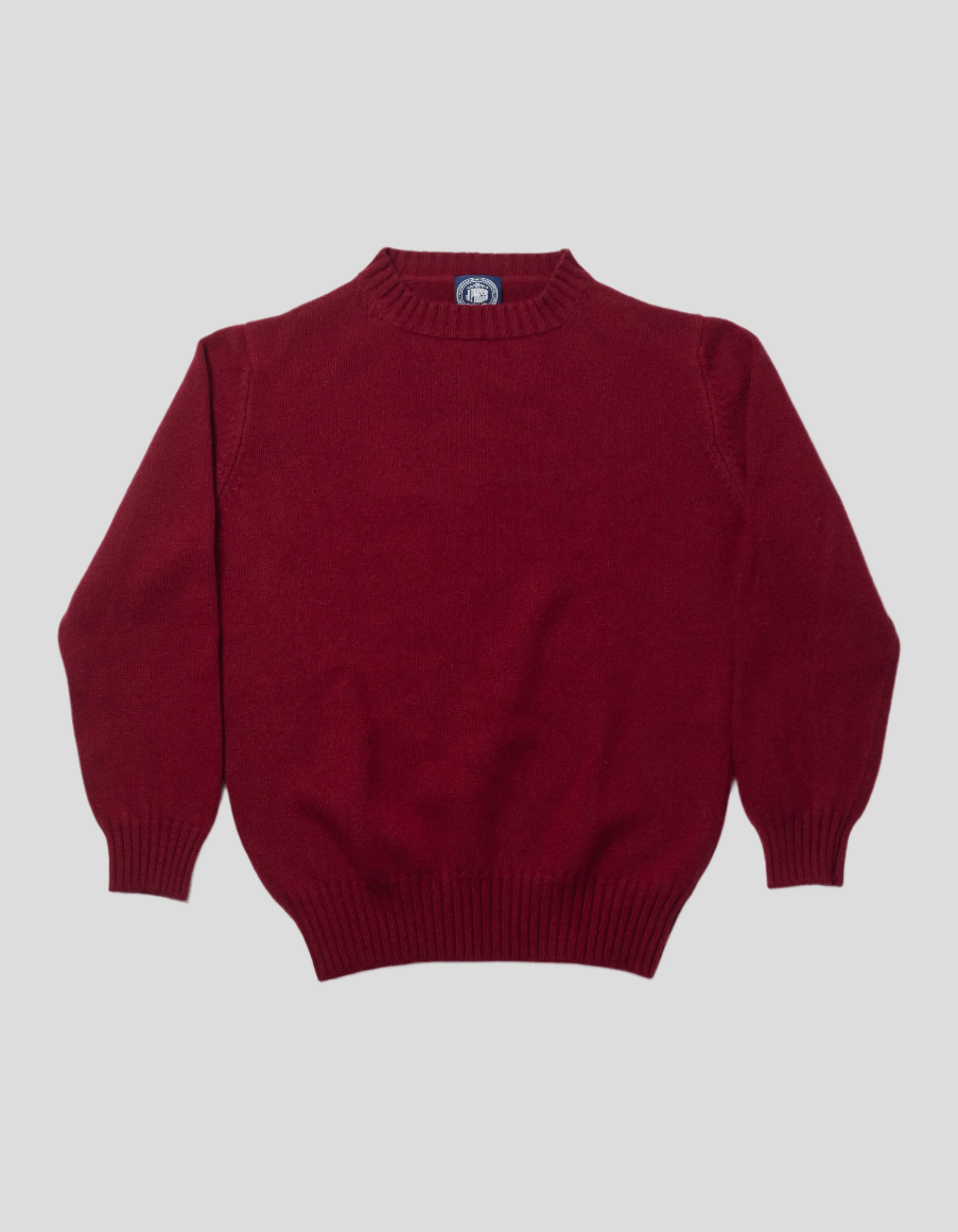 BURGUNDY CASHMERE CHUNKY CREW NECK