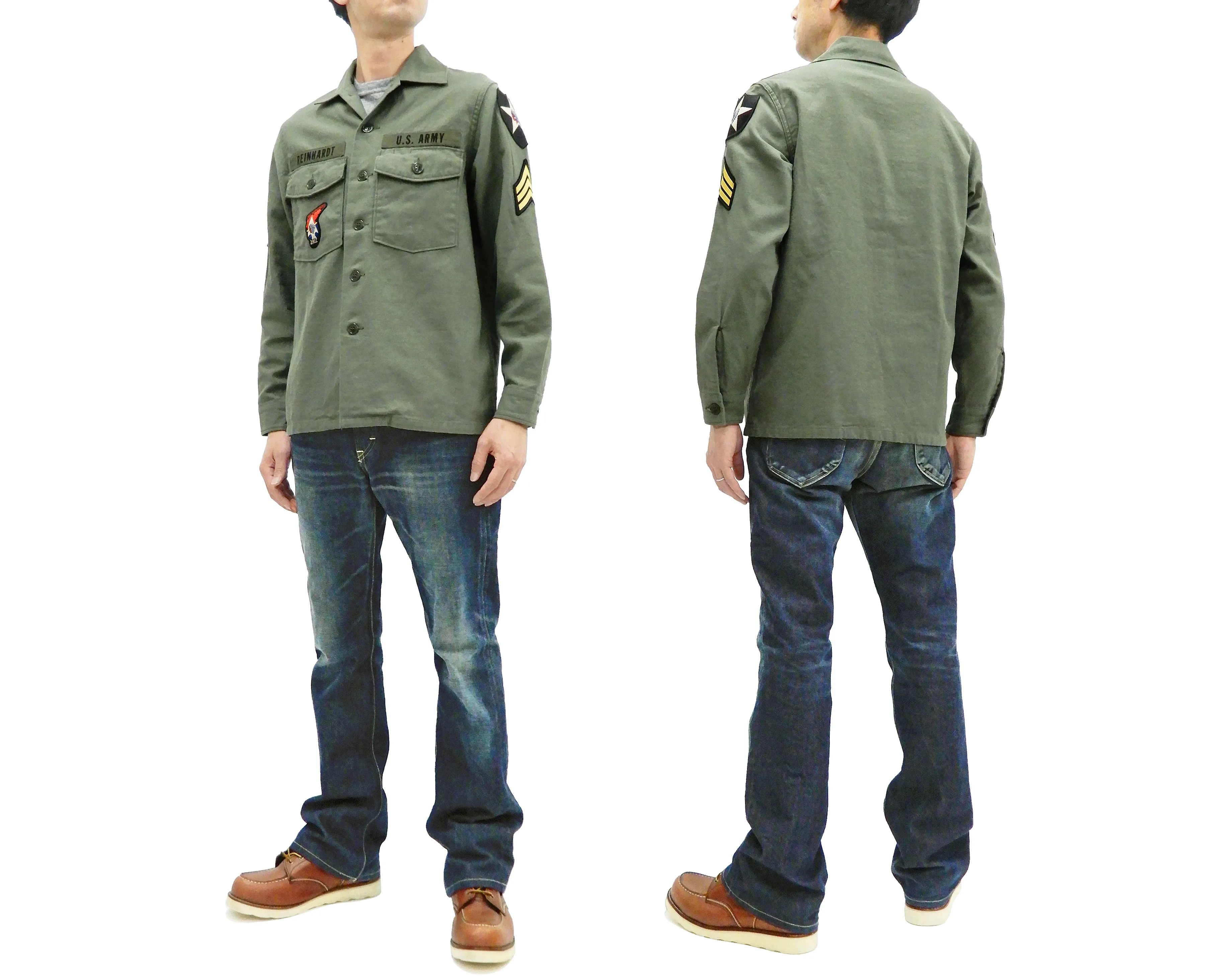 Buzz Rickson Utility Shirt Men's Reproduction OG-107 Worn By John Lennon BR28662 Olive