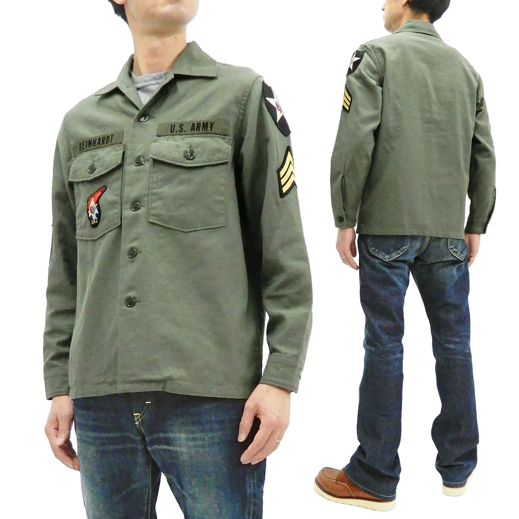 Buzz Rickson Utility Shirt Men's Reproduction OG-107 Worn By John Lennon BR28662 Olive