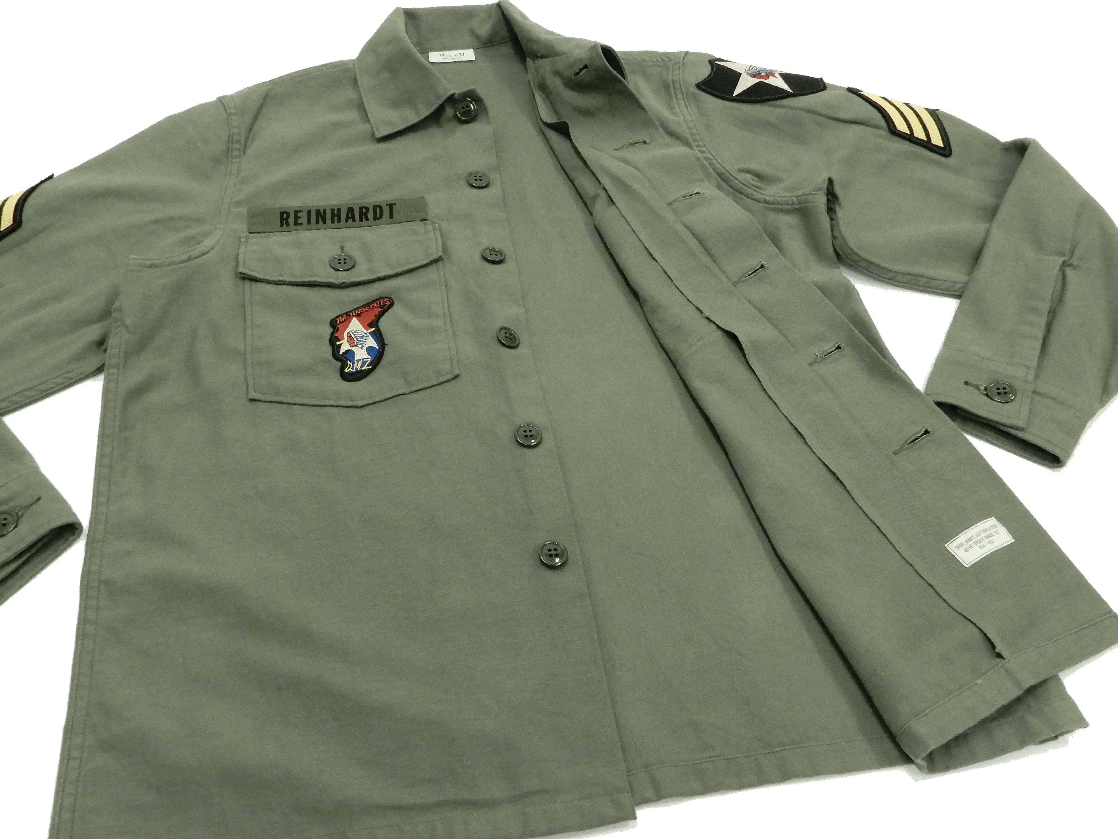 Buzz Rickson Utility Shirt Men's Reproduction OG-107 Worn By John Lennon BR28662 Olive