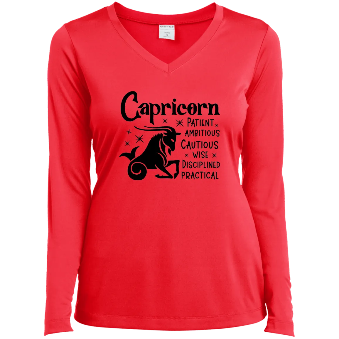 Capricorn Ladies’ Long Sleeve Performance V-Neck Tee