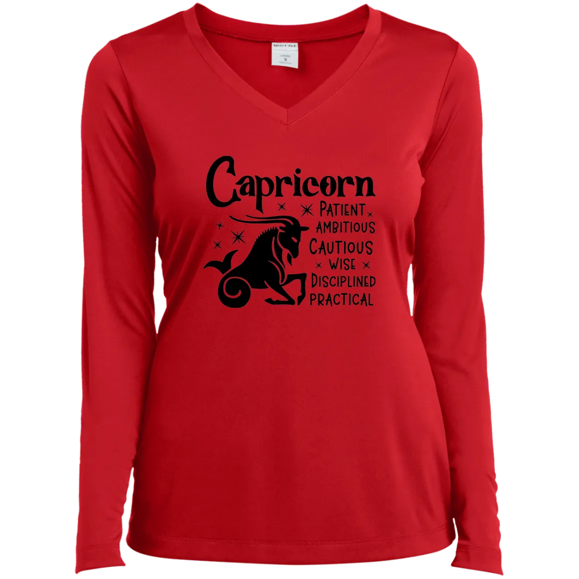 Capricorn Ladies’ Long Sleeve Performance V-Neck Tee