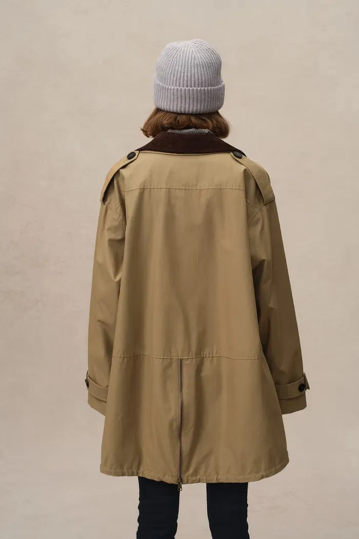 Cassian Short Trench Coat in Water-Repellent Cotton Blend