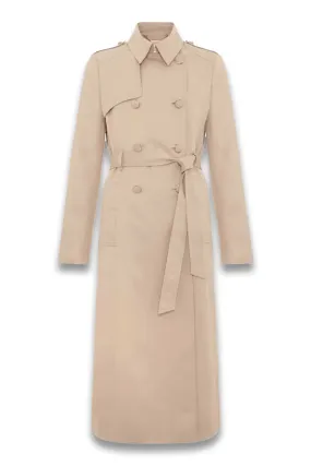 Cheryl Camel Long Fitted Trench Coat