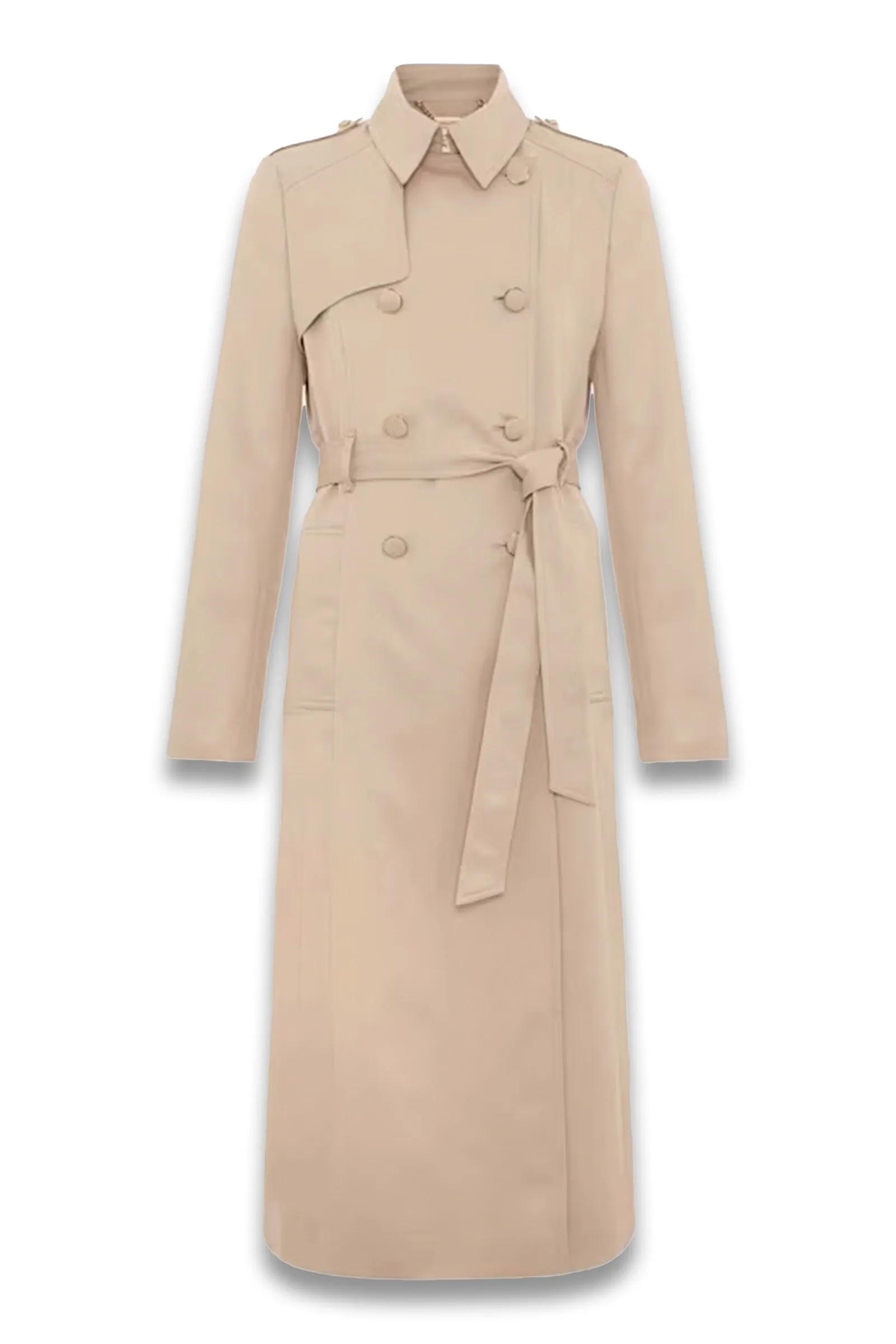 Cheryl Camel Long Fitted Trench Coat