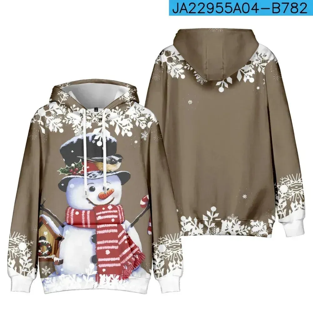 Christmas Snowman Personalized Printed Hoodie Sweatshirts