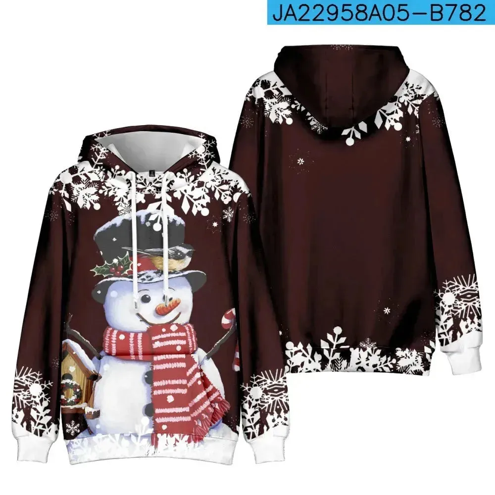 Christmas Snowman Personalized Printed Hoodie Sweatshirts