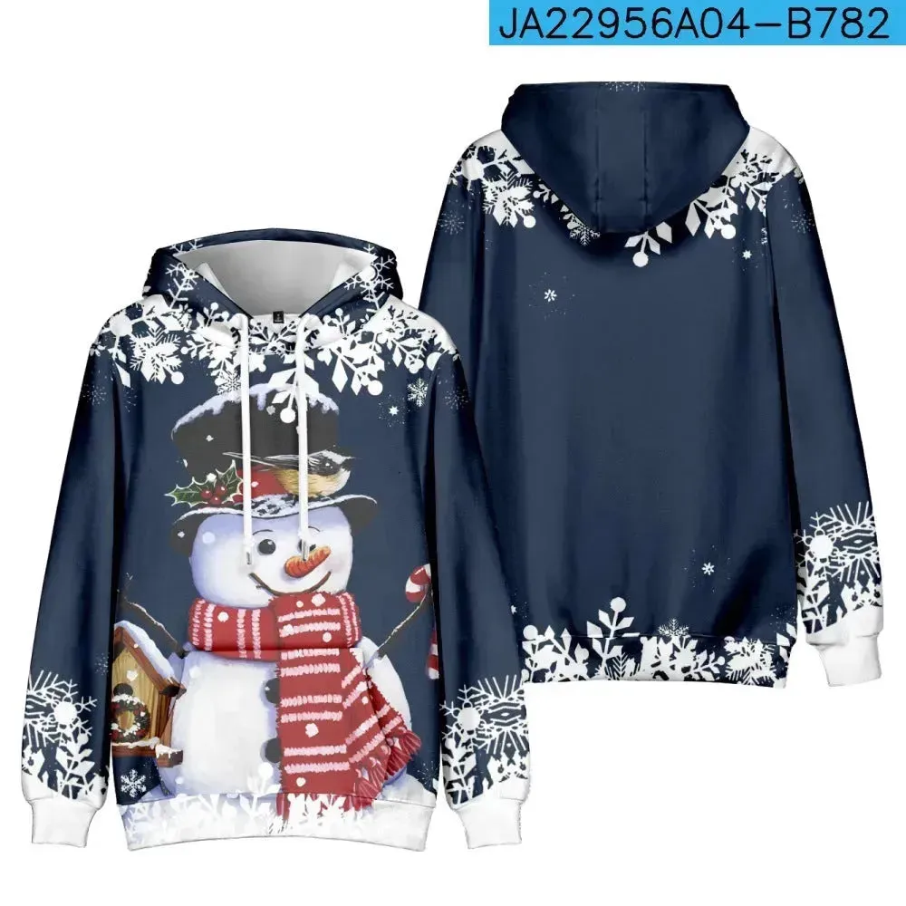 Christmas Snowman Personalized Printed Hoodie Sweatshirts