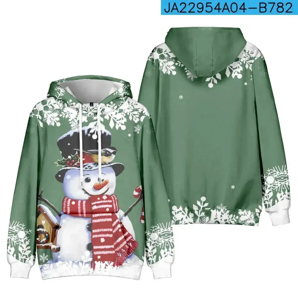 Christmas Snowman Personalized Printed Hoodie Sweatshirts