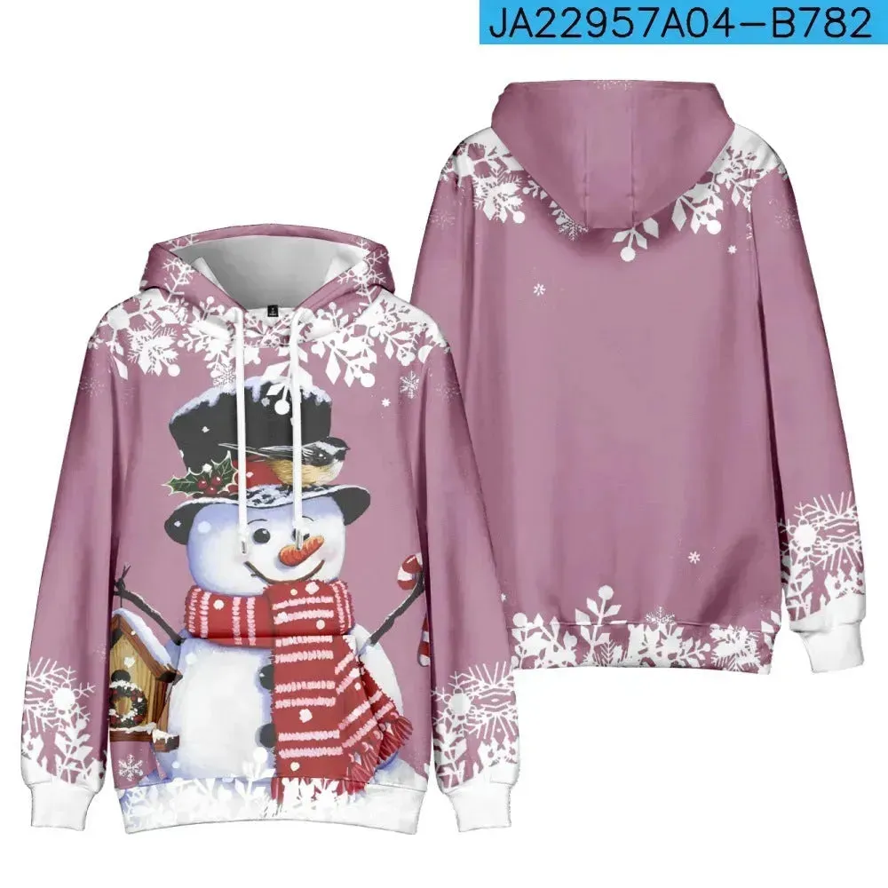 Christmas Snowman Personalized Printed Hoodie Sweatshirts