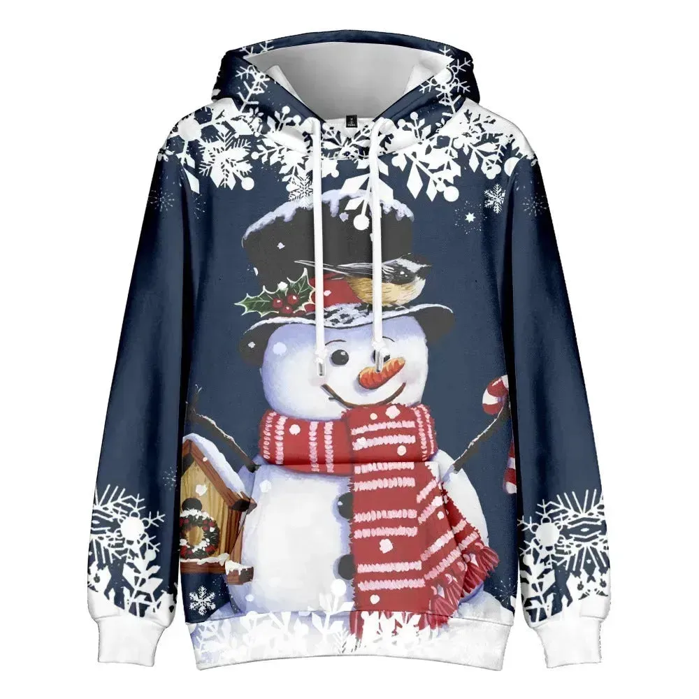 Christmas Snowman Personalized Printed Hoodie Sweatshirts