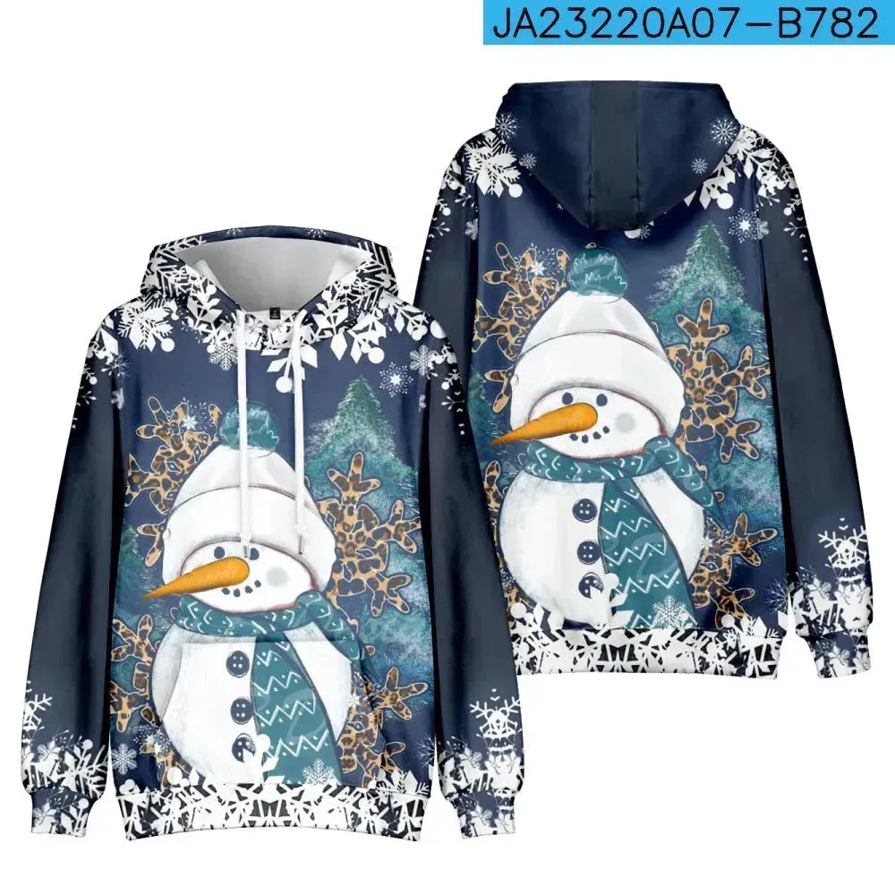 Christmas Snowman Personalized Printed Hoodie Sweatshirts