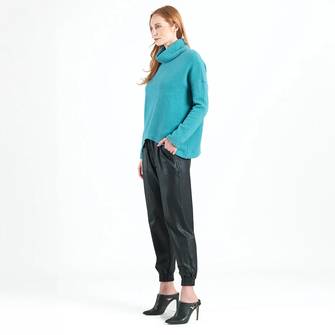 Chunky Ribbed - Tipped Hem Sweater Top - Teal - Final Sale!