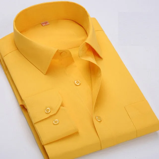 Classical Design Cotton Men Dress Shirts Business Formal