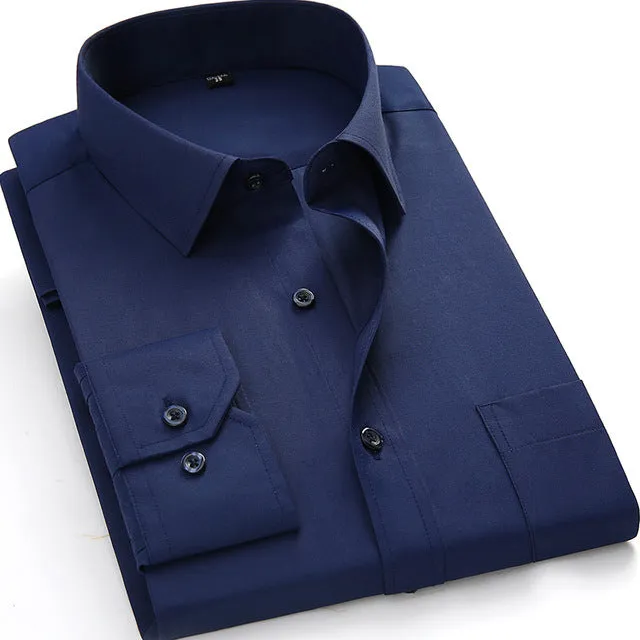 Classical Design Cotton Men Dress Shirts Business Formal