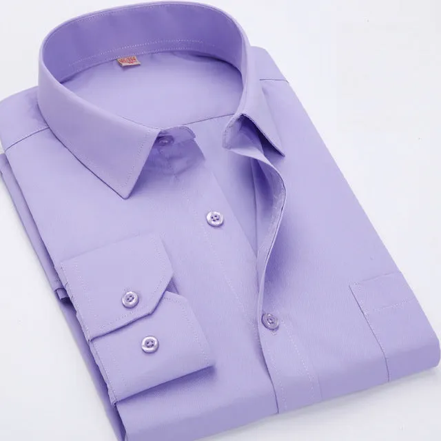 Classical Design Cotton Men Dress Shirts Business Formal