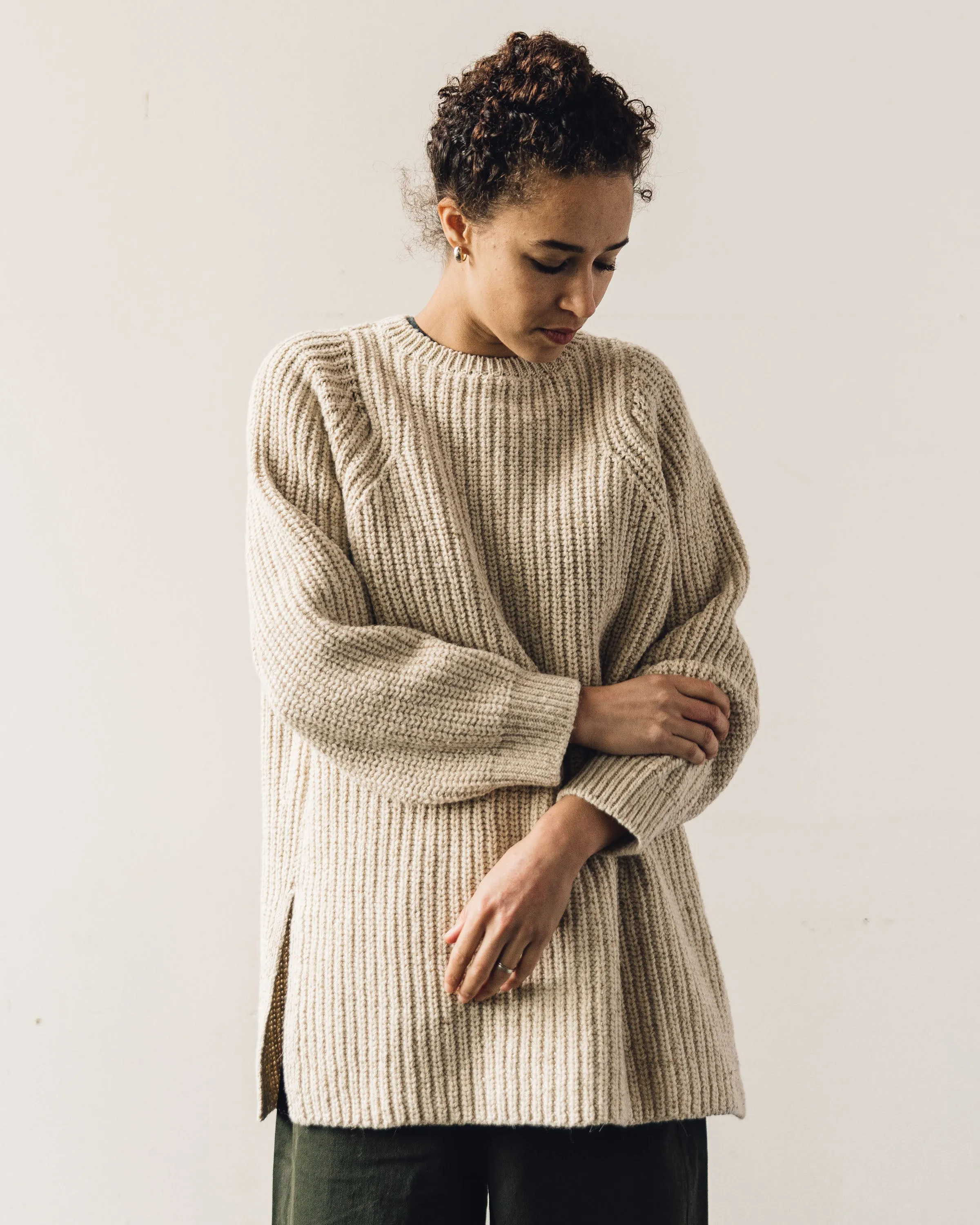 Cordera Chunky Soft Wool Sweater, Natural