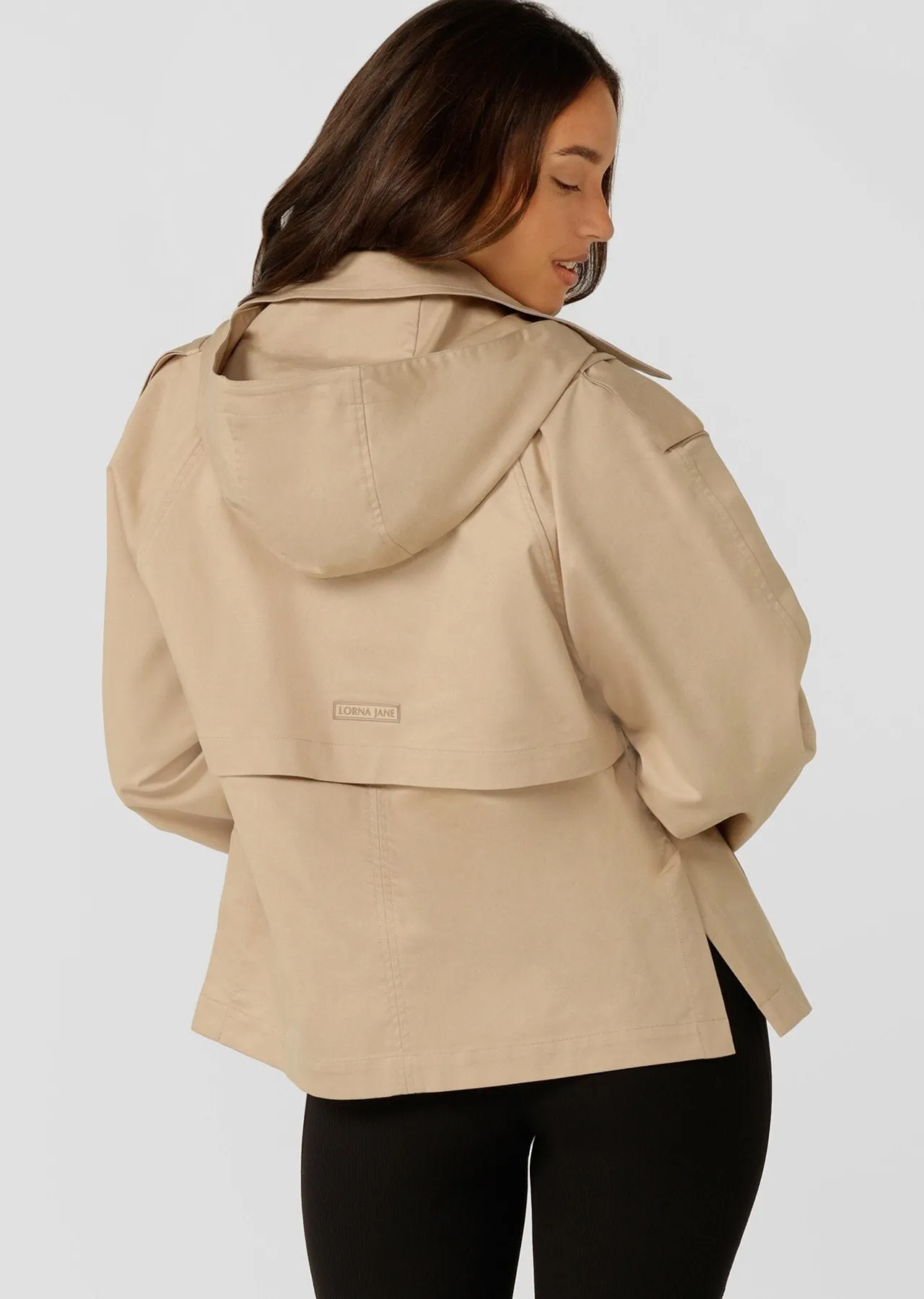 Cropped Sports Trench | Tan