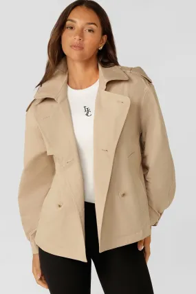 Cropped Sports Trench | Tan