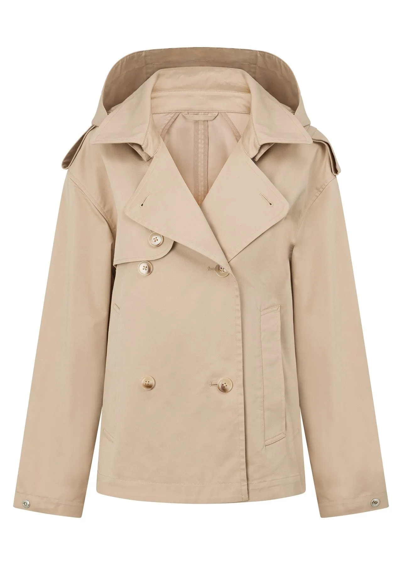 Cropped Sports Trench | Tan