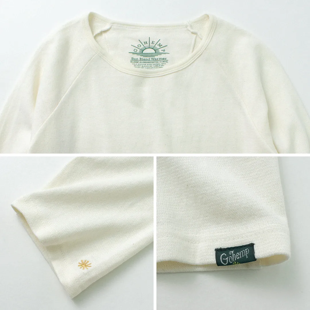 GOHEMP / Sunblend warmer Baseball sleeve crew t-shirt