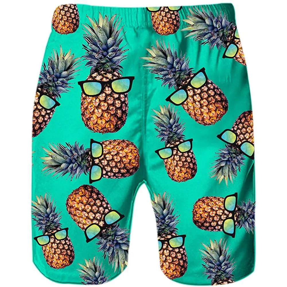 Green Pineapple Funny Swim Trunks