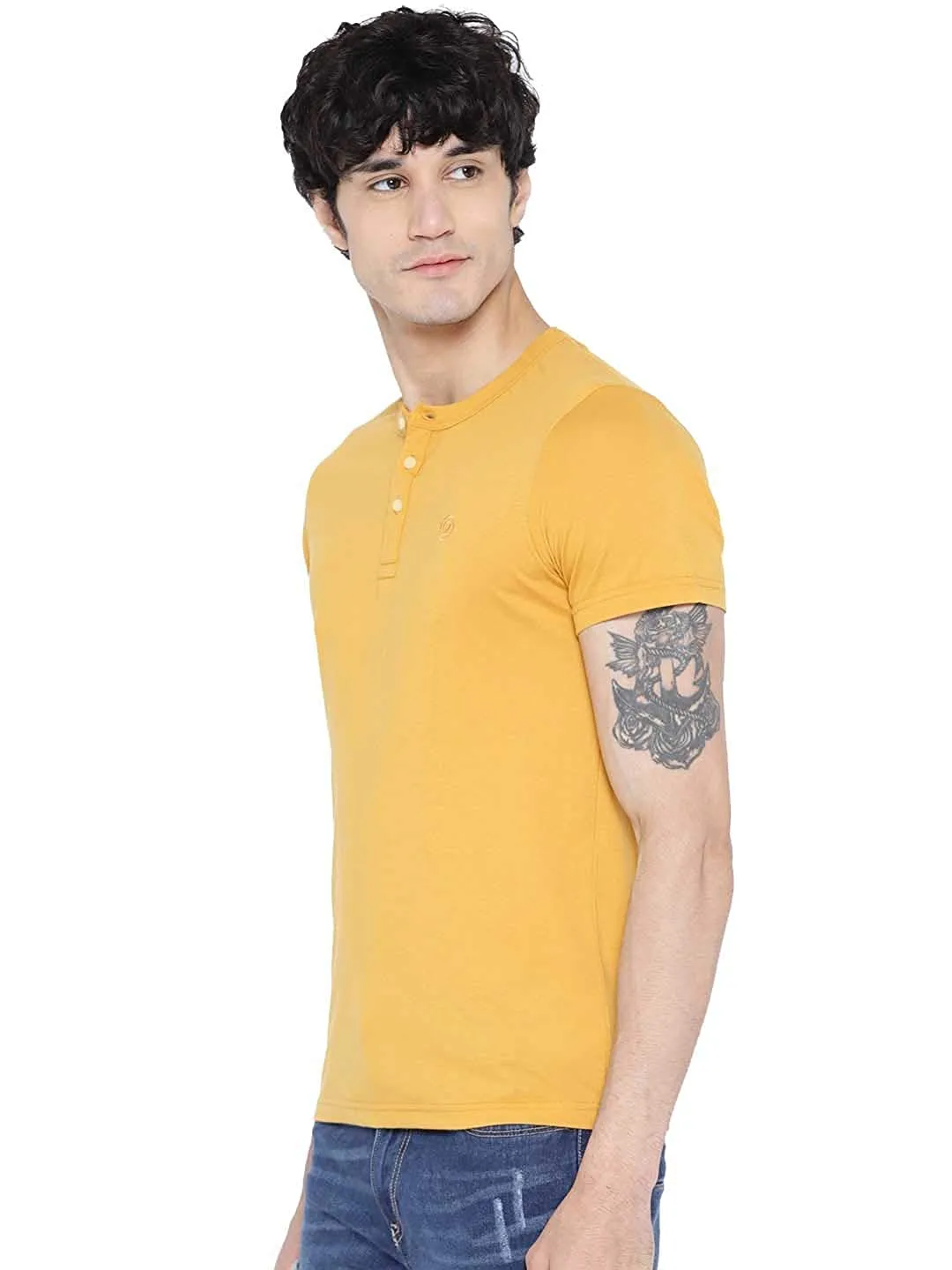 Half Sleeve Henley Cotton T-Shirts For Men Combo (Pack Of 3) by LazyChunks