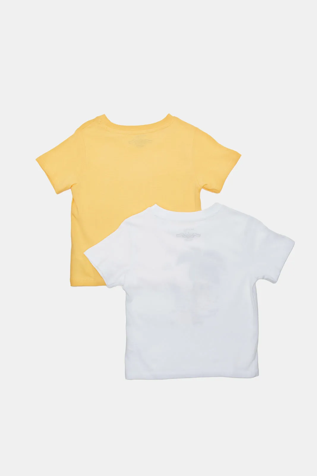 Infant Boys White And Yellow Jungle T-Shirt Set (Pack of 2)