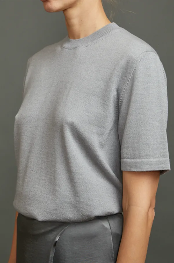 Kaitly Knit T-Shirt In Grey