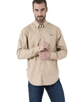 Kimes Ranch Men's KR Team Khaki Long Sleeve Western Shirt