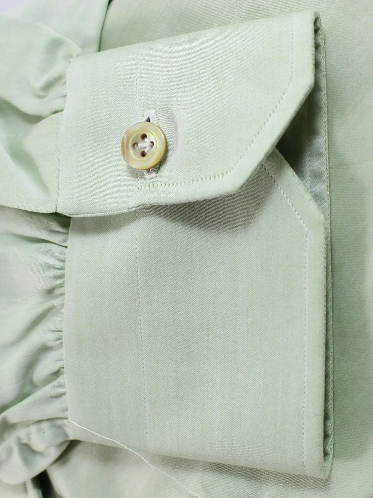 Kiton Shirt Light Green Spread Collar 43 - 17 REDUCED - SALE