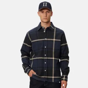 Les Deux Dark Navy Jeremy Flannel Shirt