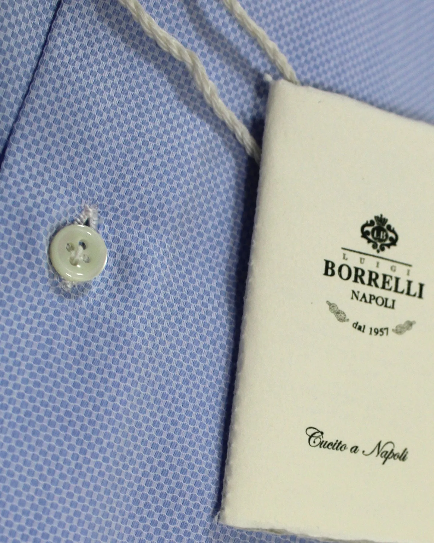 Luigi Borrelli Dress Shirt Blue Pattern 41 - 16