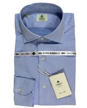 Luigi Borrelli Dress Shirt Blue Pattern 41 - 16