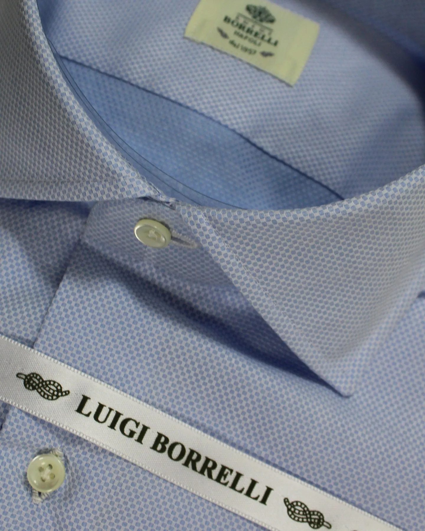 Luigi Borrelli Dress Shirt Blue Pattern 41 - 16