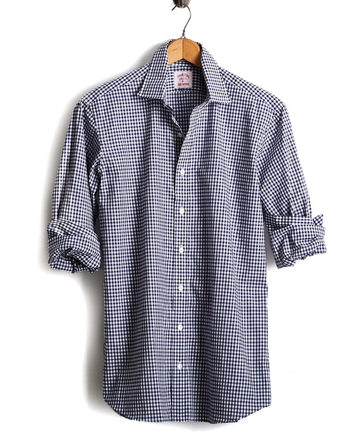 Made in the USA Hamilton   Todd Snyder Dress Shirt in Navy Gingham