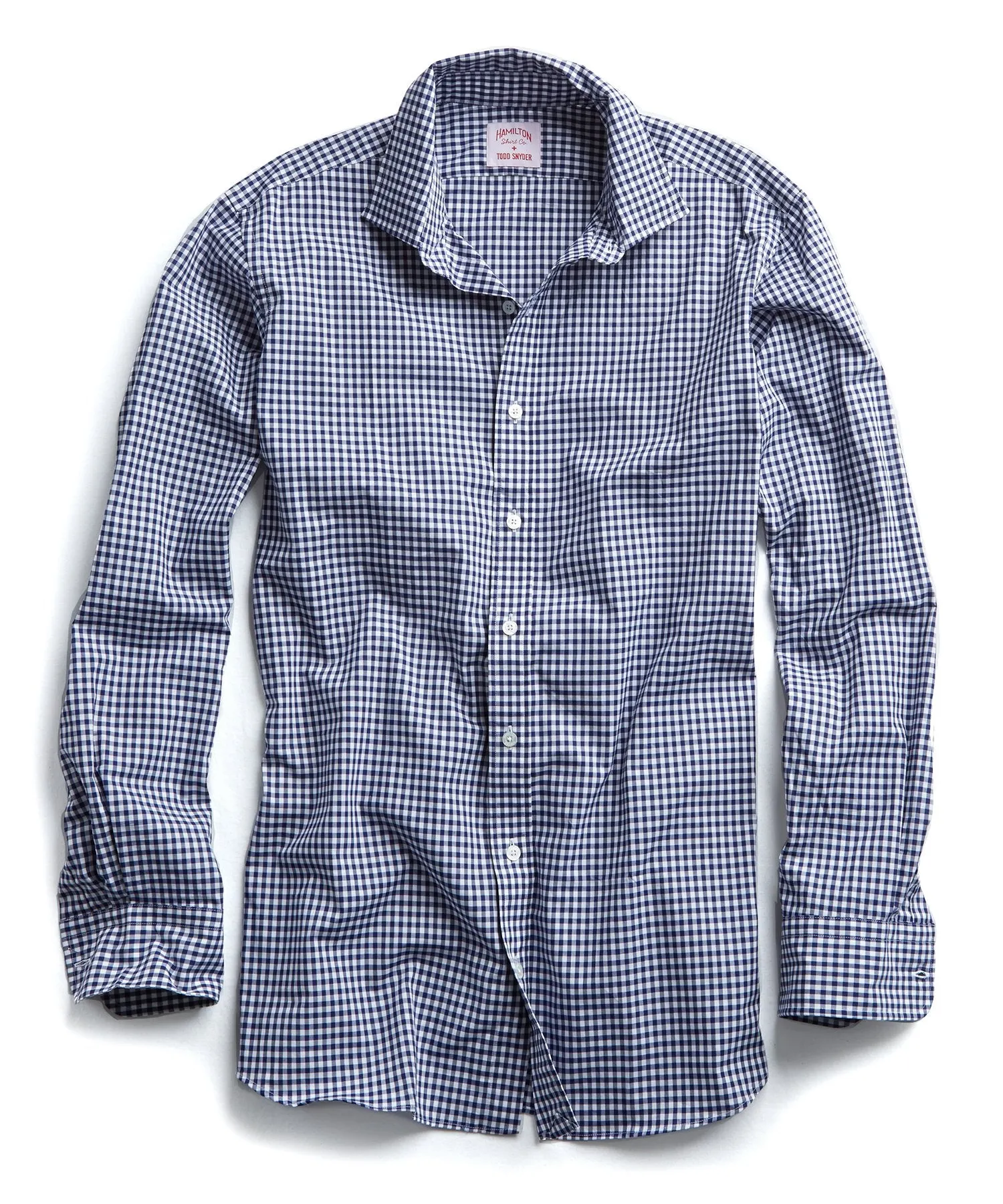 Made in the USA Hamilton   Todd Snyder Dress Shirt in Navy Gingham