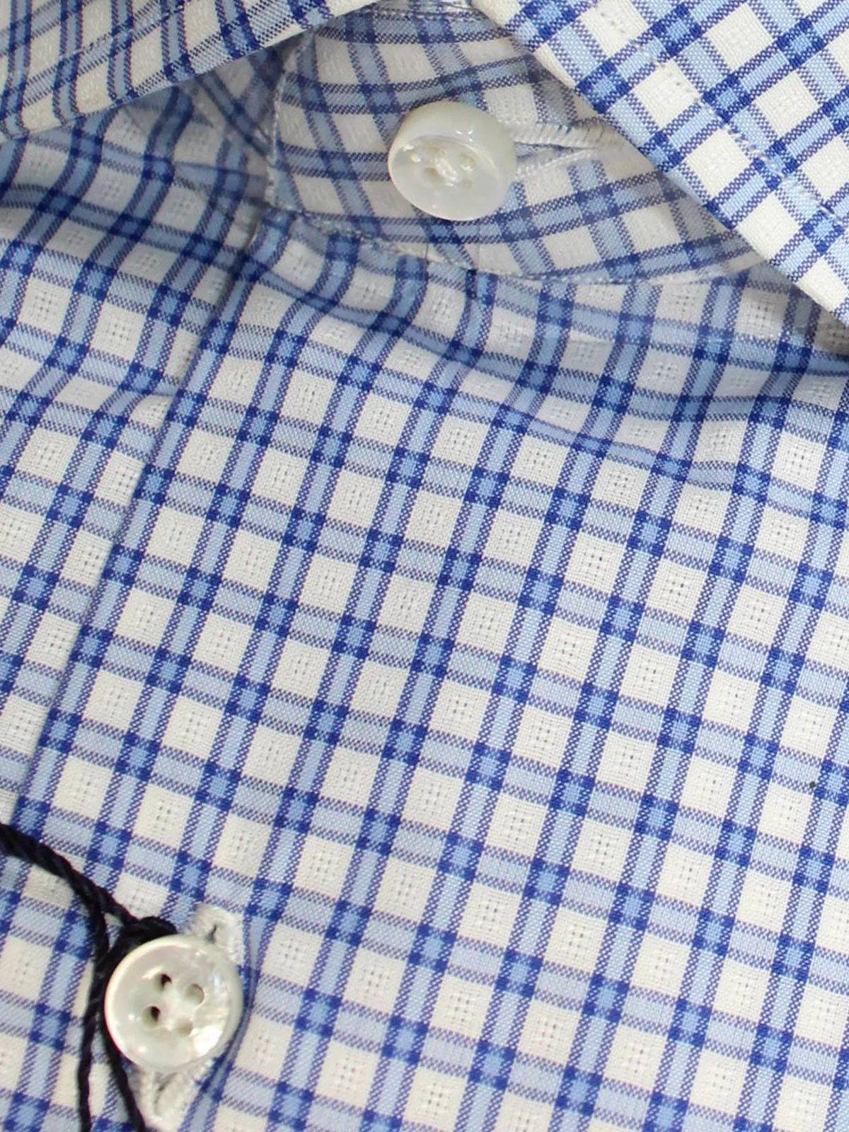 Mattabisch Napoli Shirt White Blue Check White 38 - 15 SALE