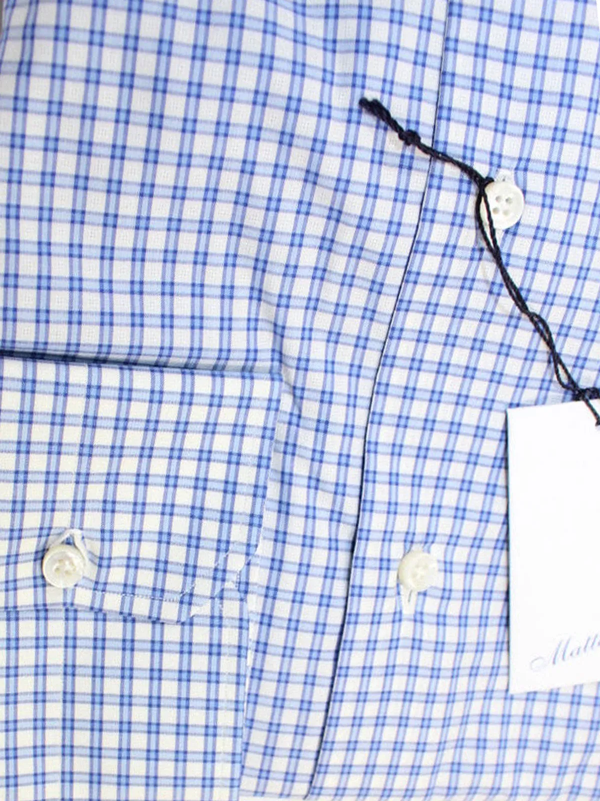 Mattabisch Napoli Shirt White Blue Check White 38 - 15 SALE