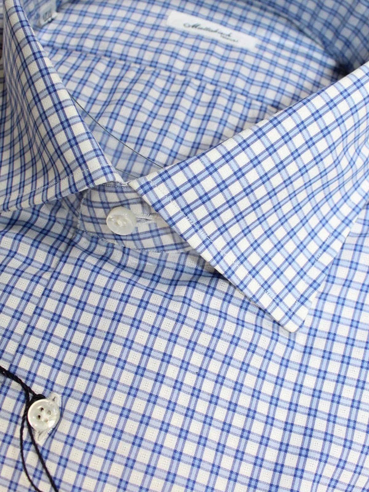 Mattabisch Napoli Shirt White Blue Check White 38 - 15 SALE