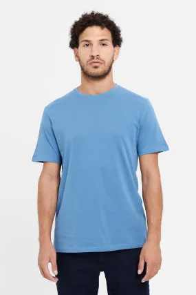 Men Blue Round Neck T-Shirt